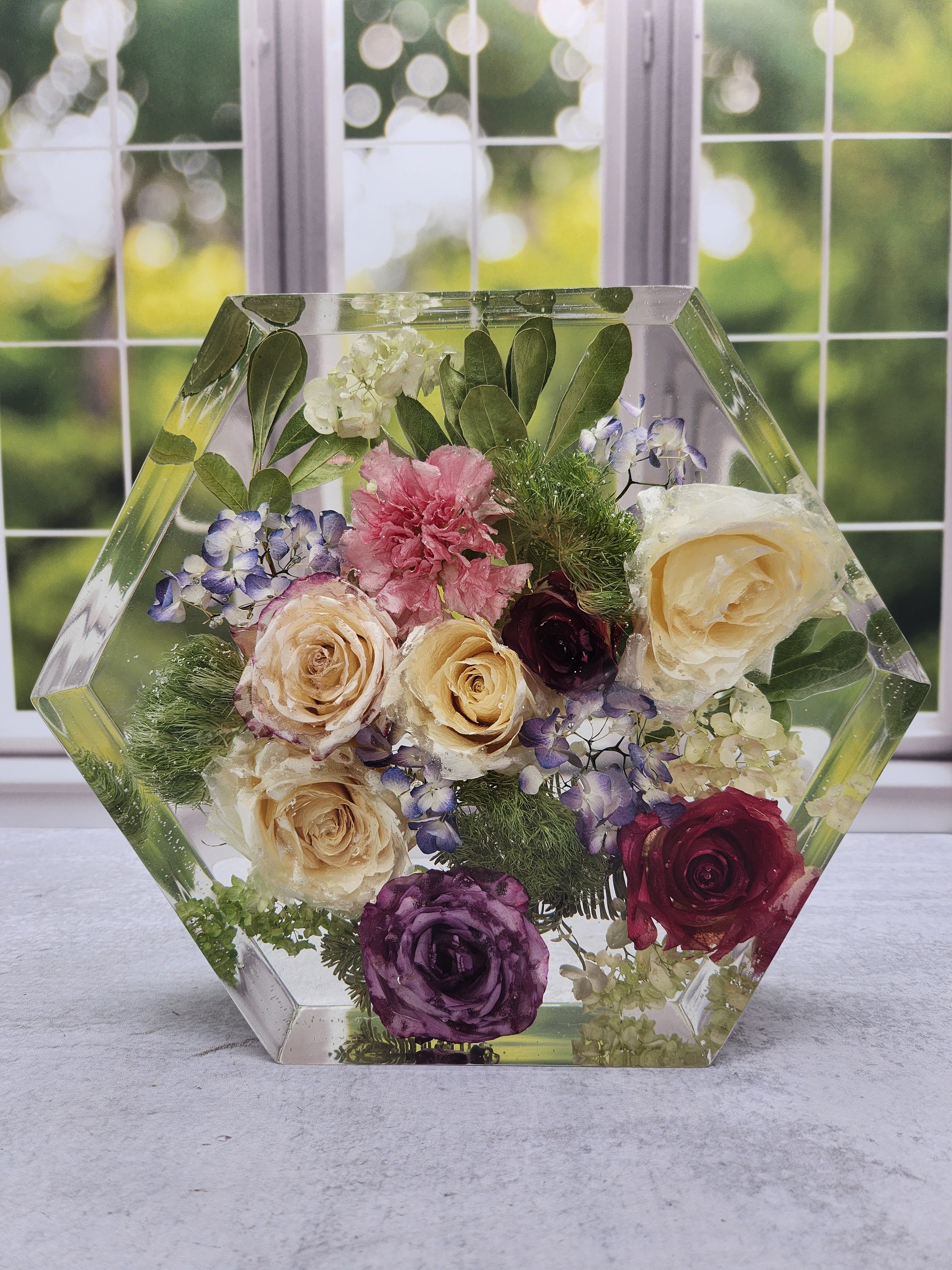 9" Hexagon Bouquet Block