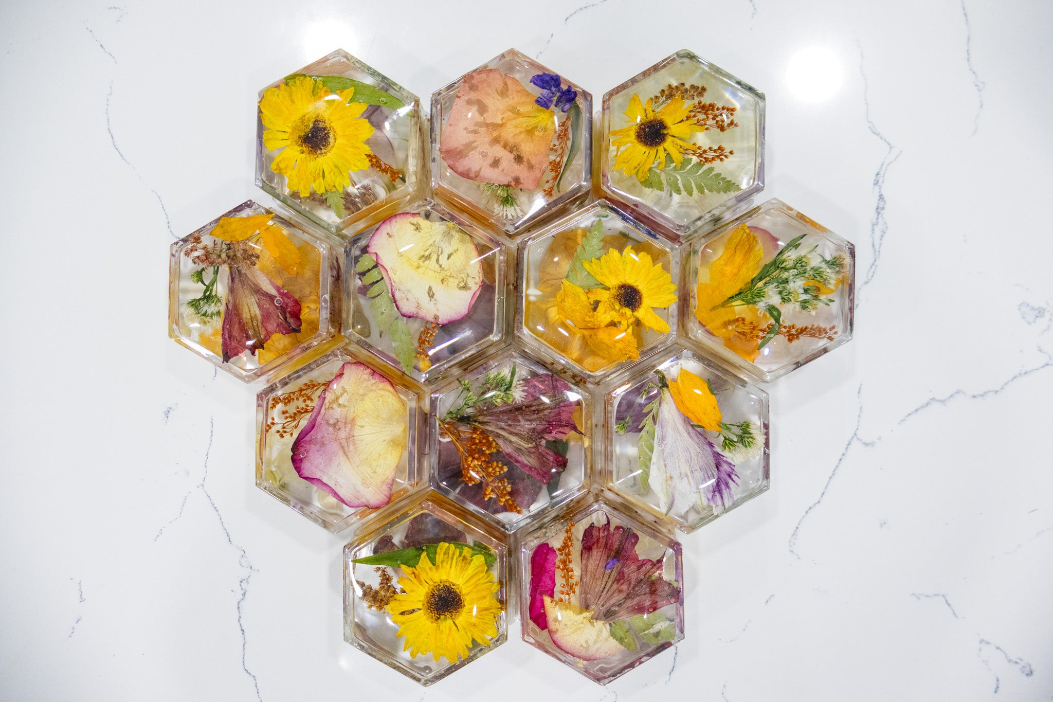 Hexagon Pressed Flower Jewelry Box