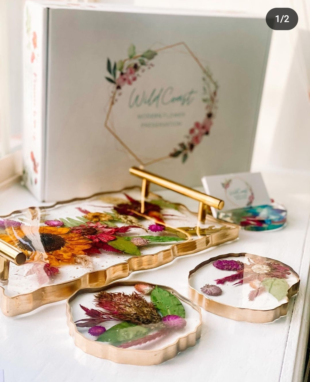 Pressed Flower Business Card Holder