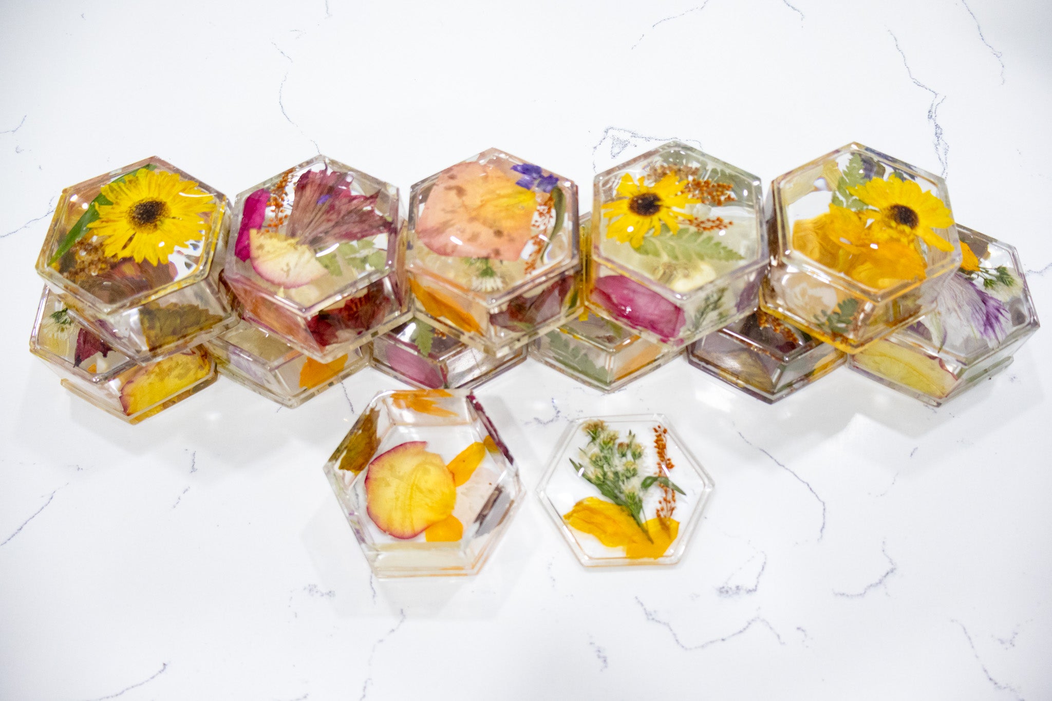 Box for Earrings Rings Resin Boxes Wedding Flower Gift