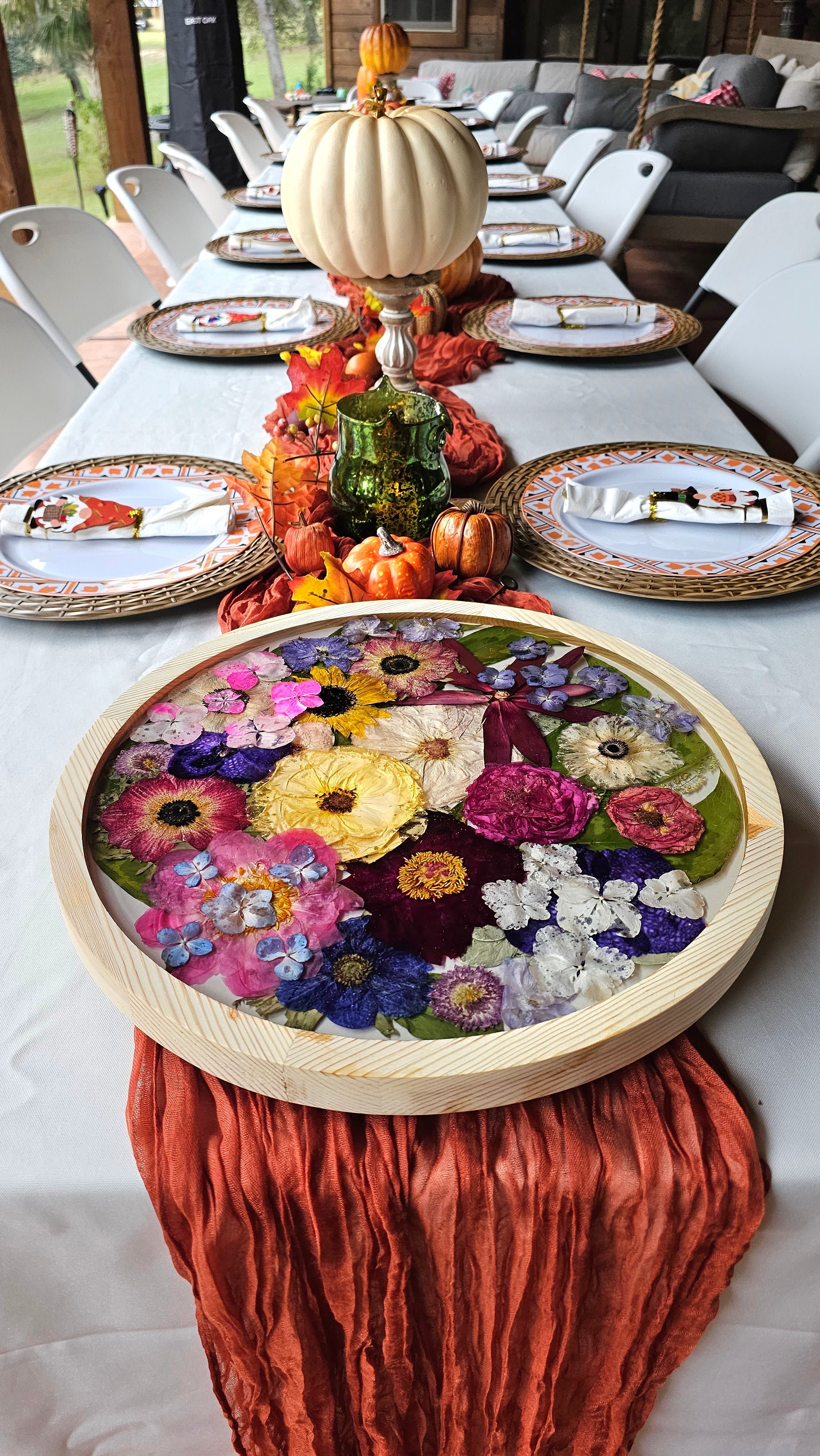 Wedding Bouquet Preservation Lazy Susan Pressed Flower Tray Wedding Flower Preservation Serving Tray Preserved Flower Rotating Lazy Susan