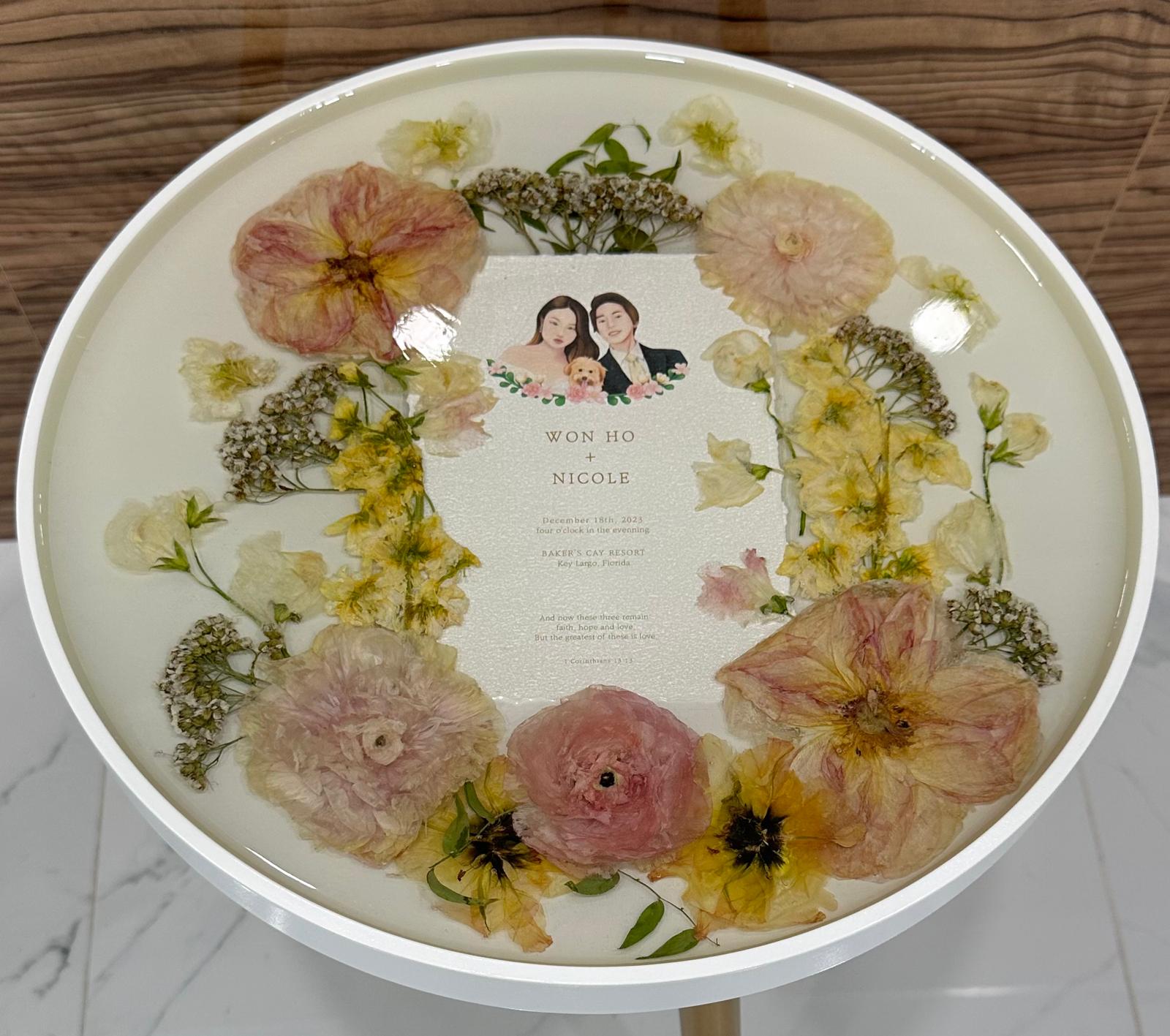 15" Pressed Flower Side Table