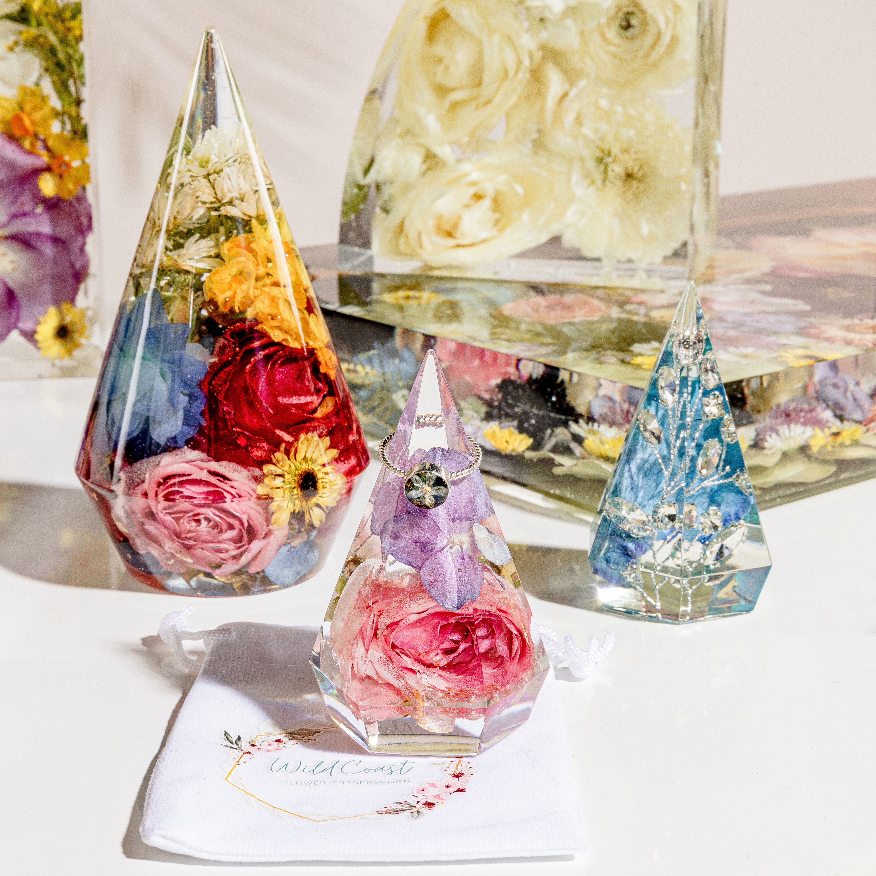  Resin Flower Ring Holder Wedding Bouquet Preservation Keepsake