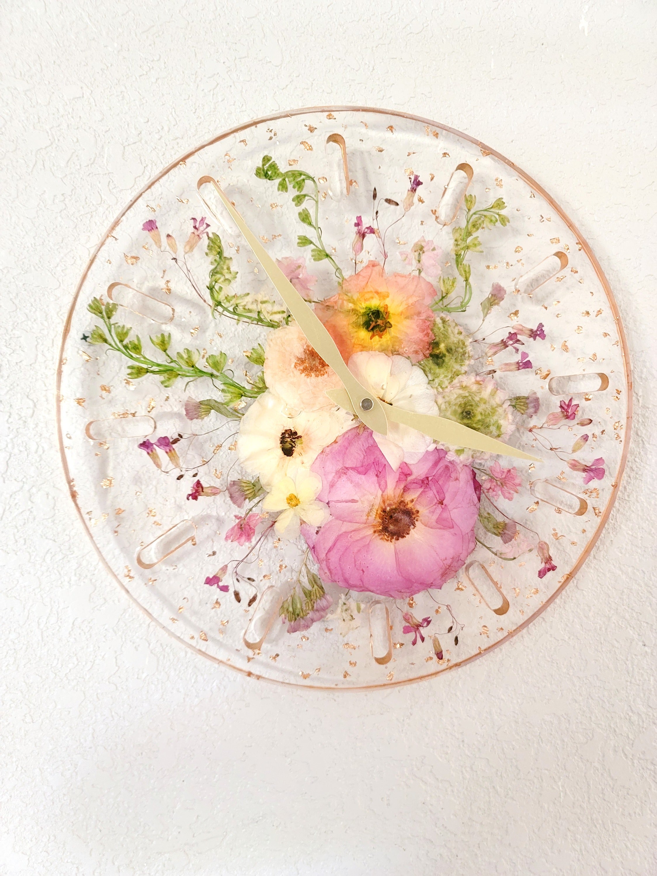 12" Pressed Flower Clock