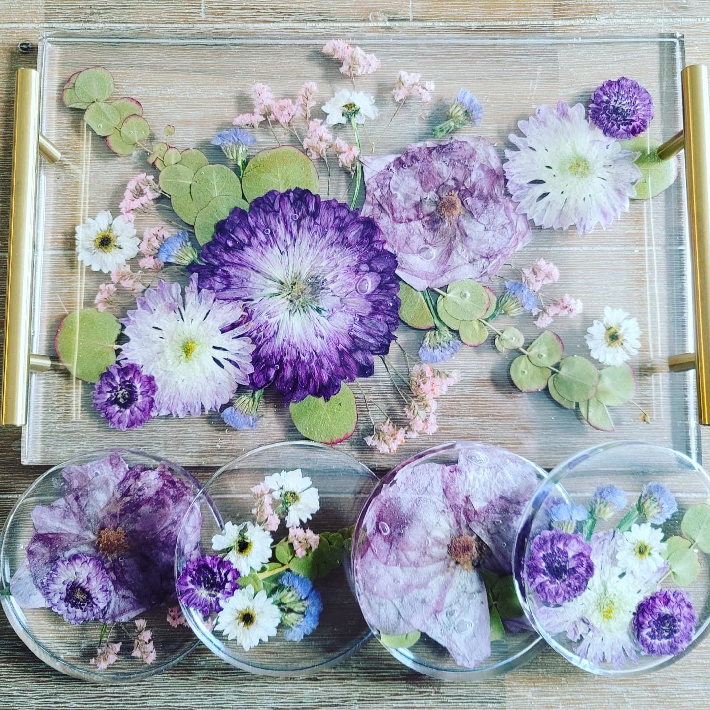 12x8 Pressed Flower Serving Tray