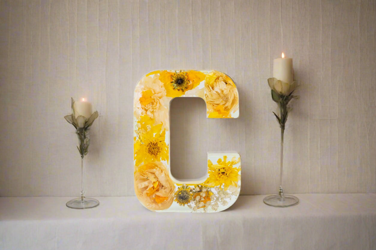 Flower Preservation Initials Preserved Bouquet Monogram Letter