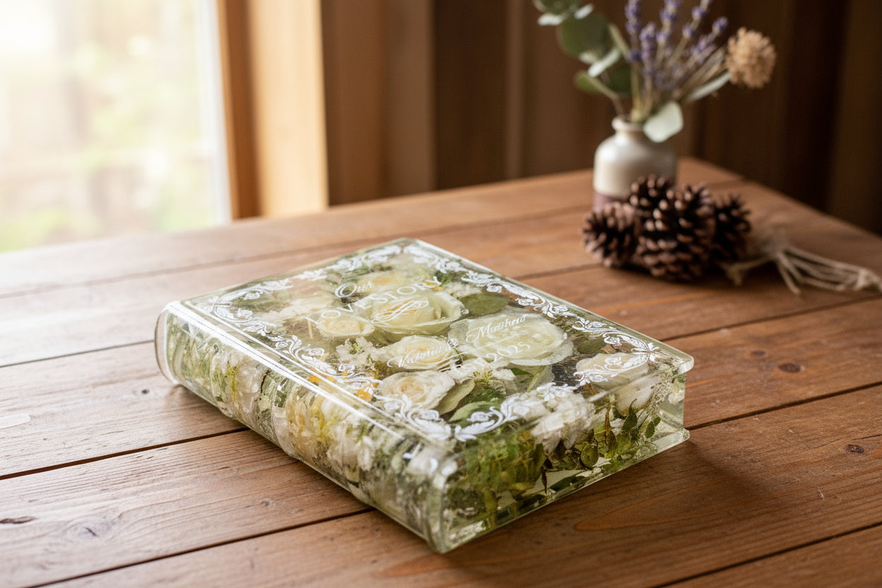 Flower preservation Book End Love Story Book Block