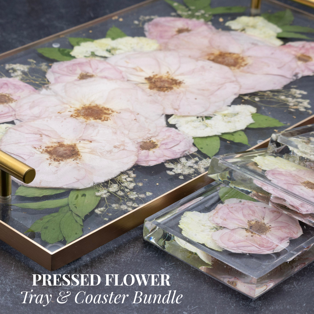 Large tray 18x10 and Square coaster Bundle