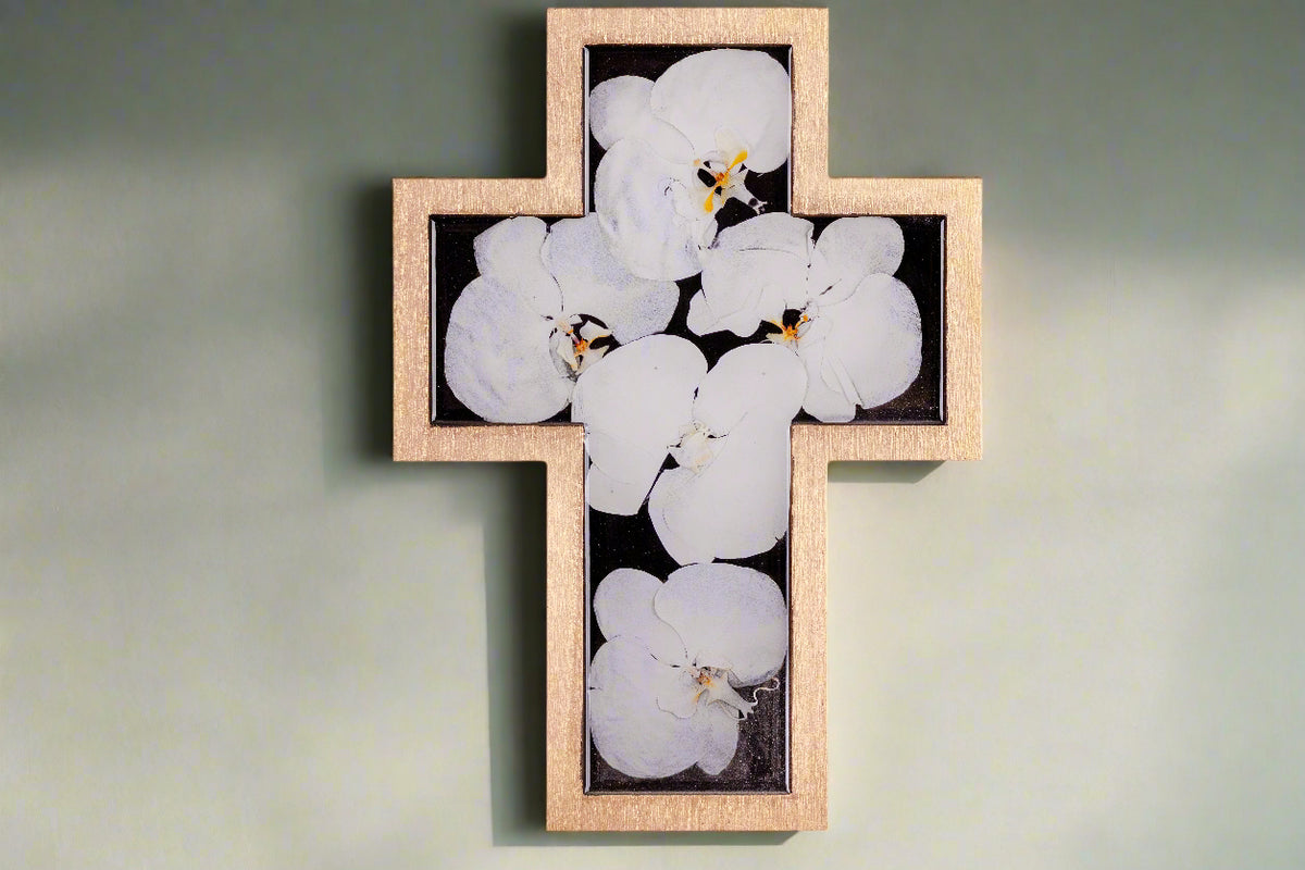 Cross Rose Frame Pressed Flower Cross Wall Frame