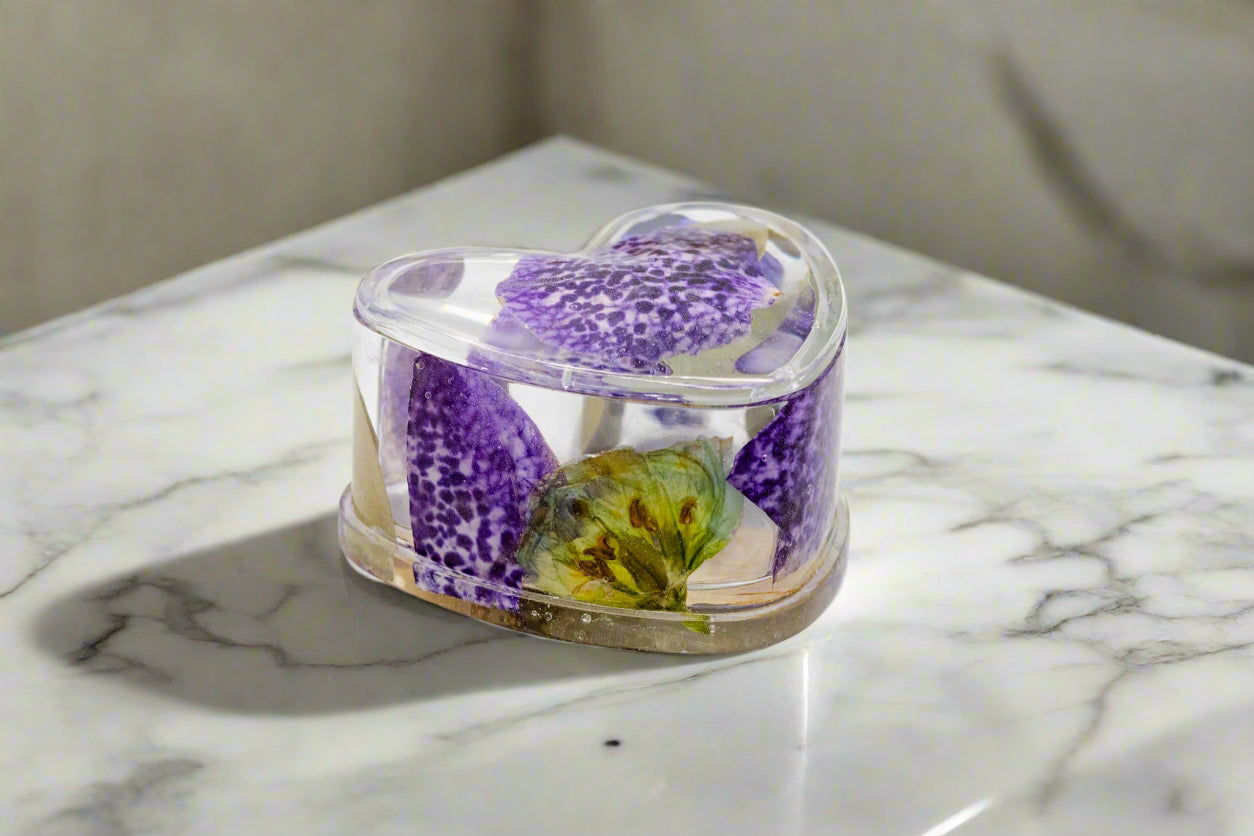 Flower Preservation Box for Earrings Rings Resin Boxes Wedding Flower Gift