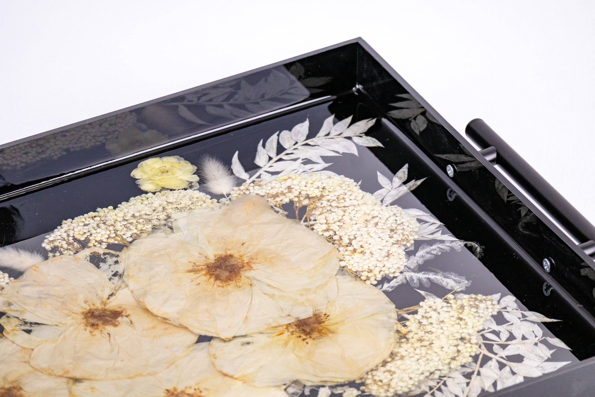 Wedding Bouquet Preservation Tray with Handles Pressed Flower Tray with Monogram Wedding Flower Preservation Resin Tray and Invitation Gift