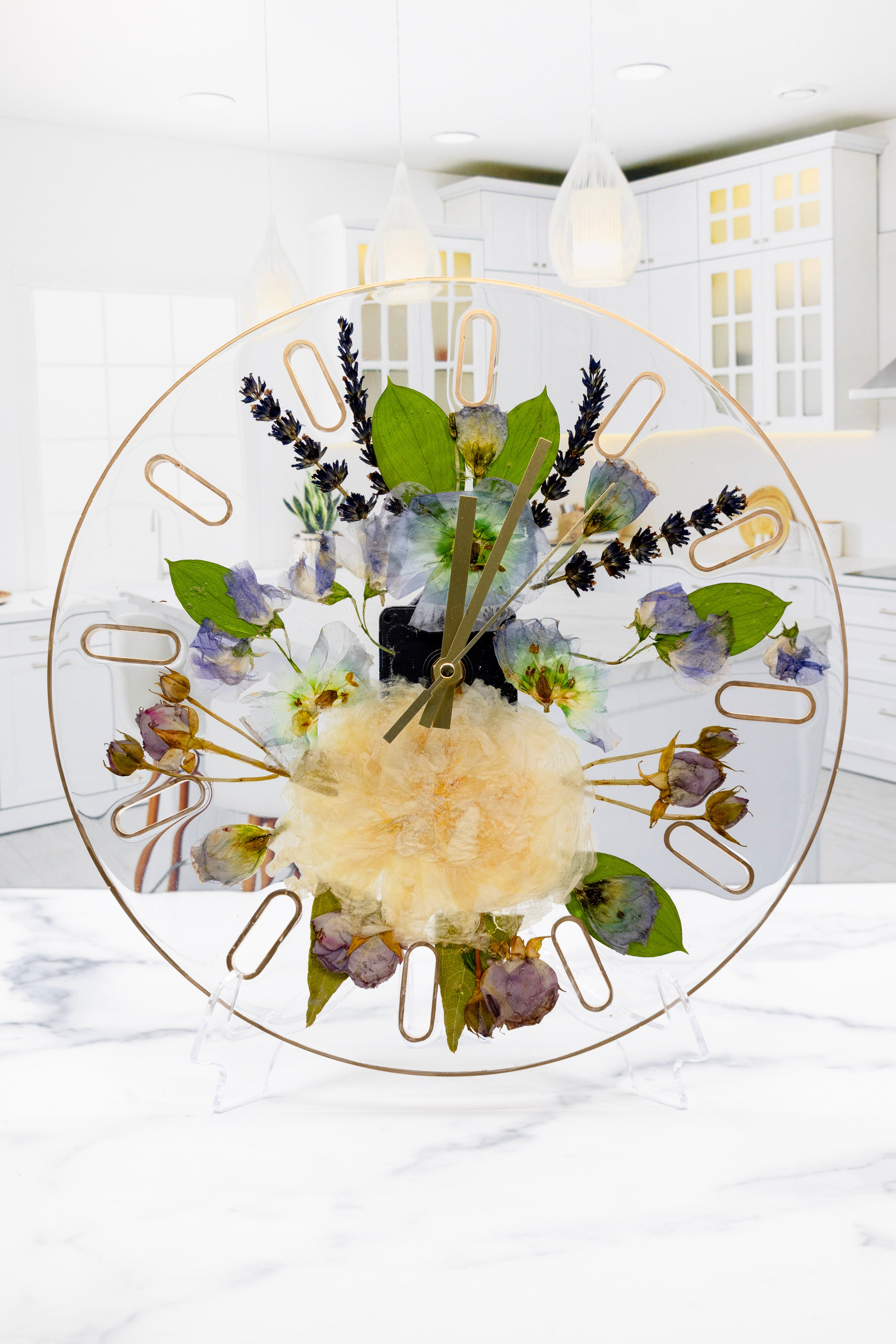 12" Pressed Flower Clock