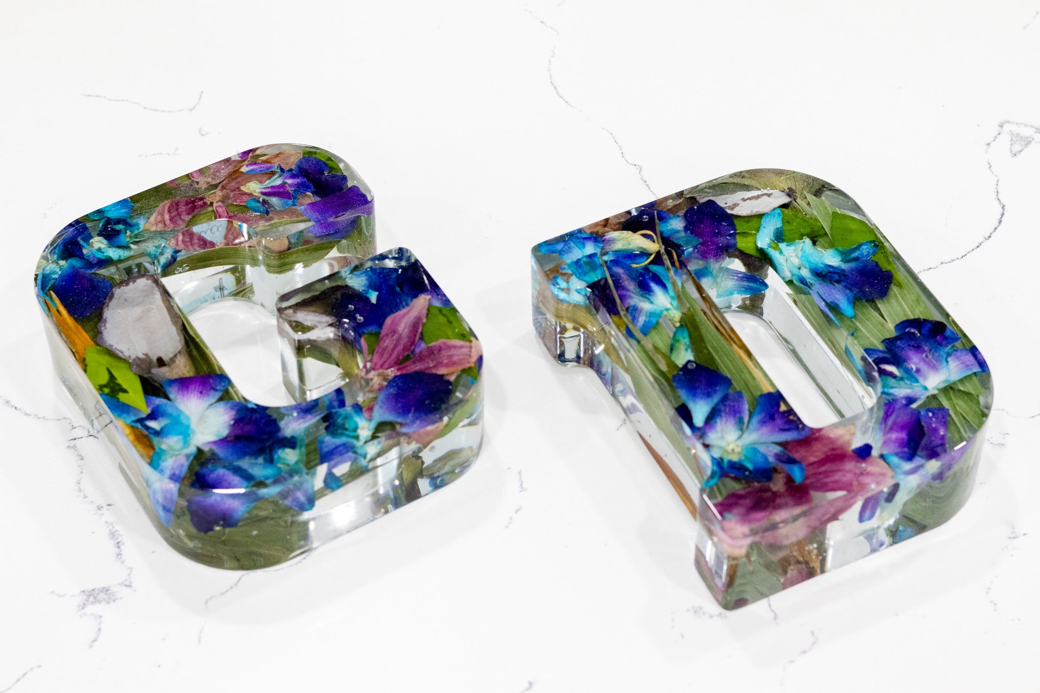 6" Preserved Flower Letter Block