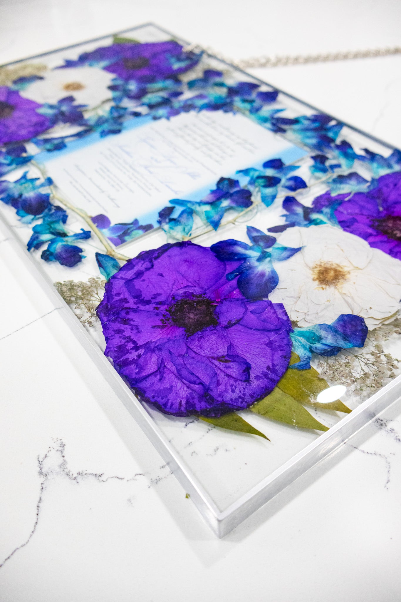 18x10 Pressed Flower Hanging Frame with Chain