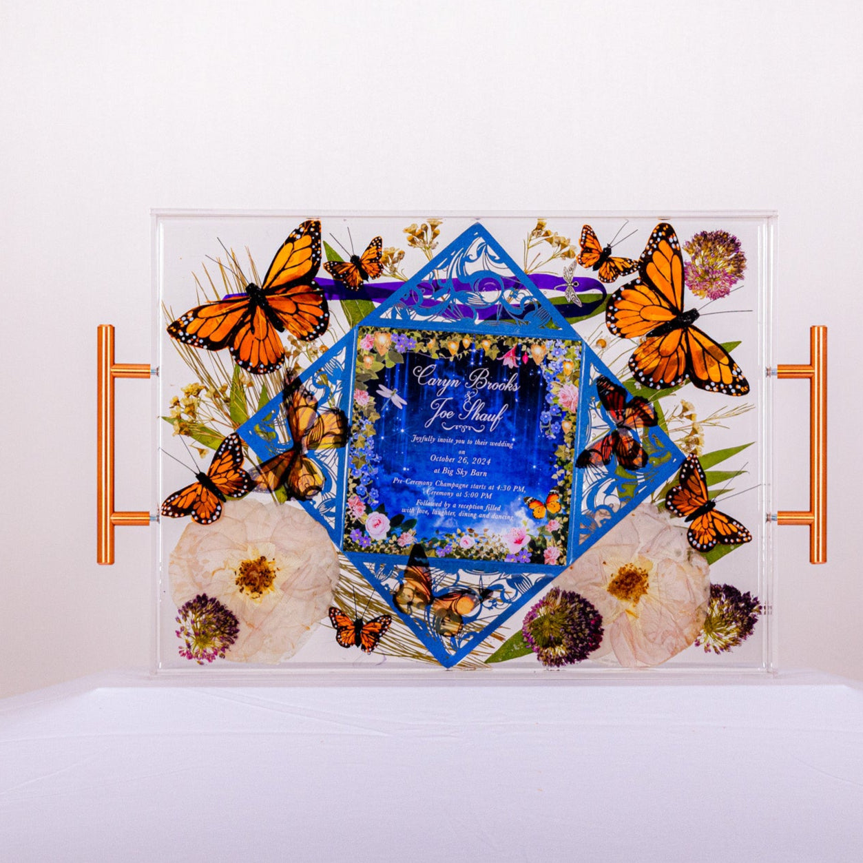 Resin Wedding Bouquet Preservation Butterfly preserved in Resin 