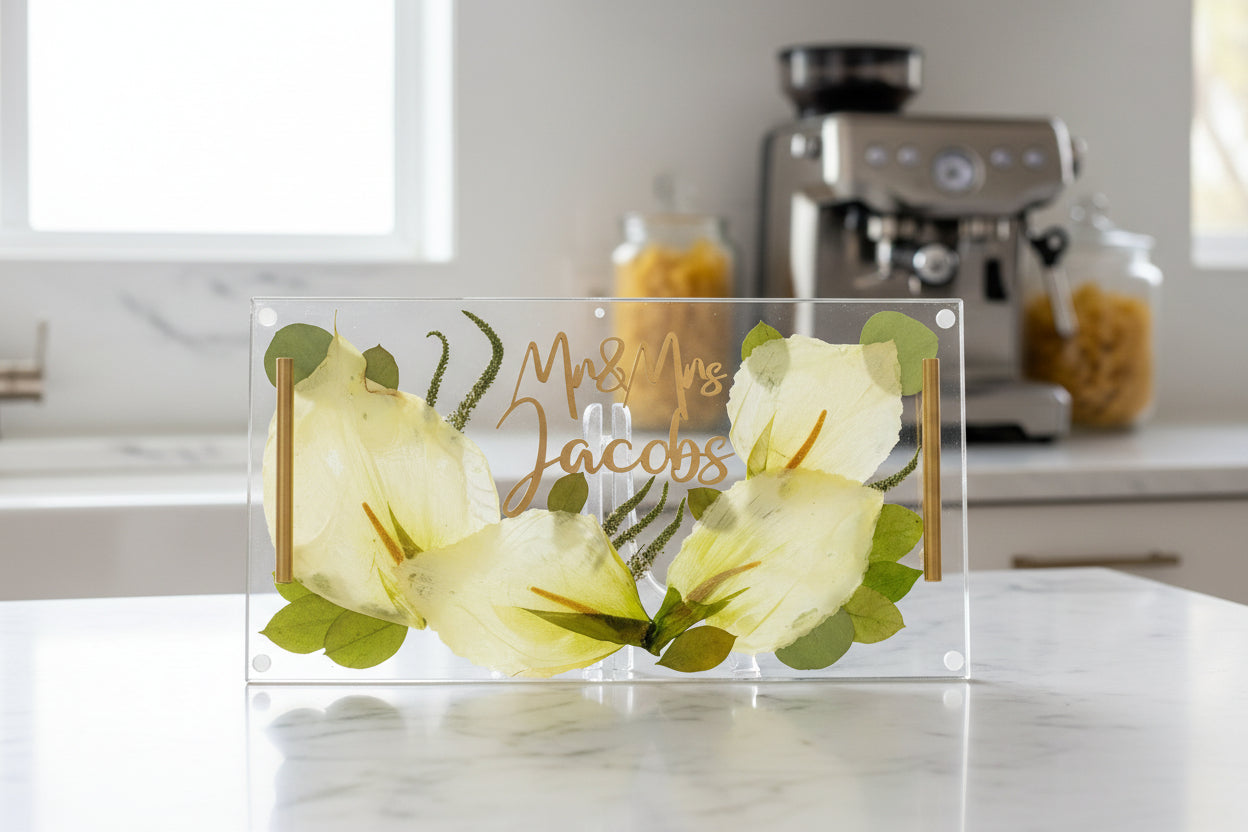 18x10 Pressed Flower Serving Tray