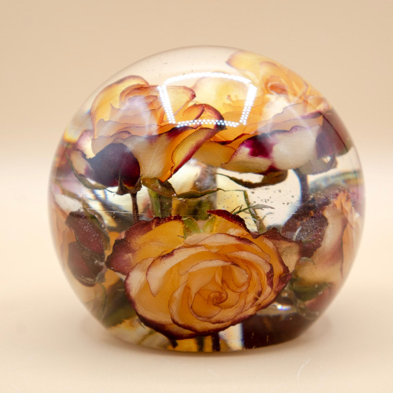 Wedding Bouquet Preservation Resin Ball Dried Flower Round Intention Sphere Gift Preserved Floral Orb Keepsake Flower Display New Home Decor