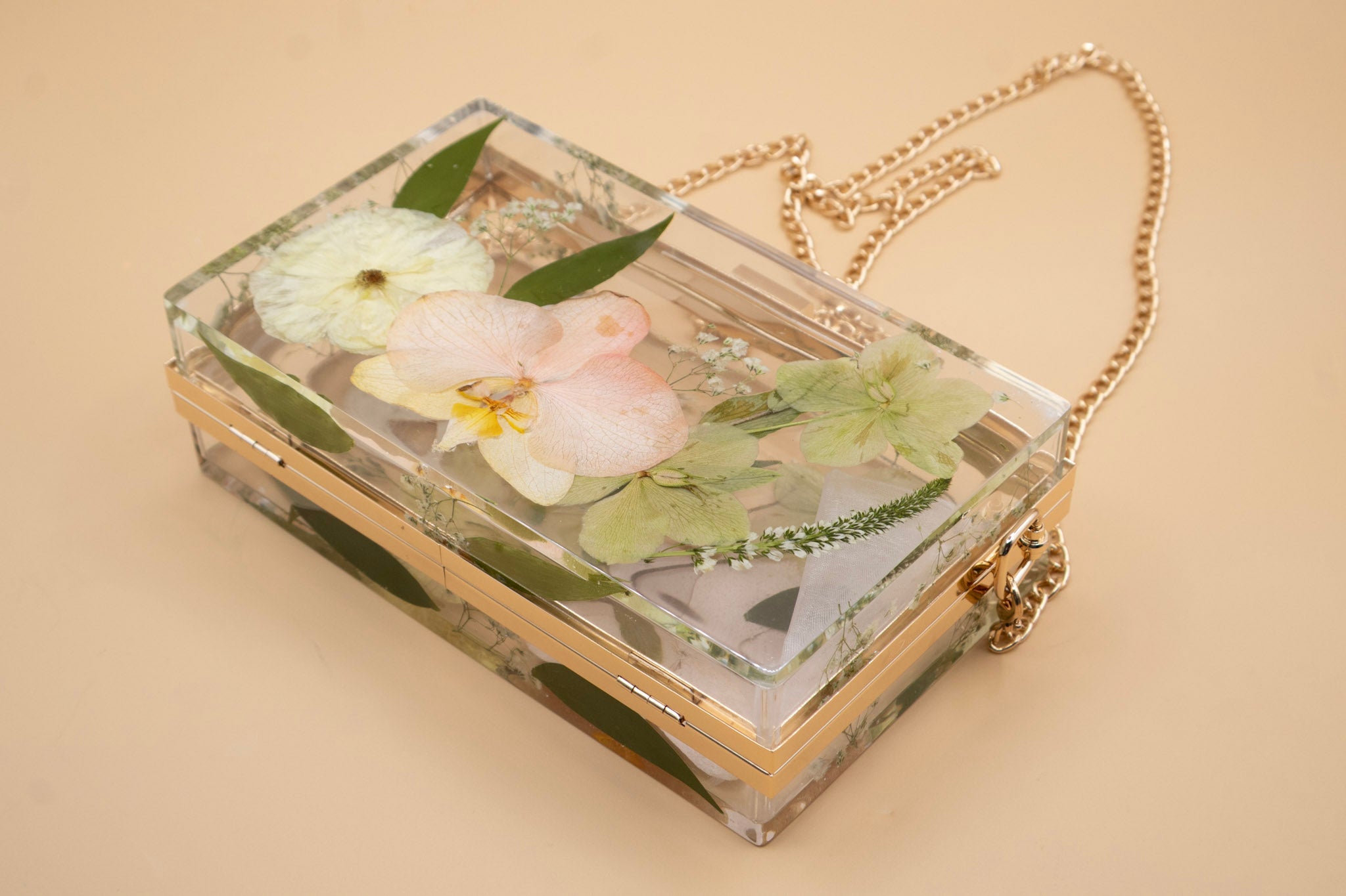 Pressed Flower Purse | Resin Clutch Bag