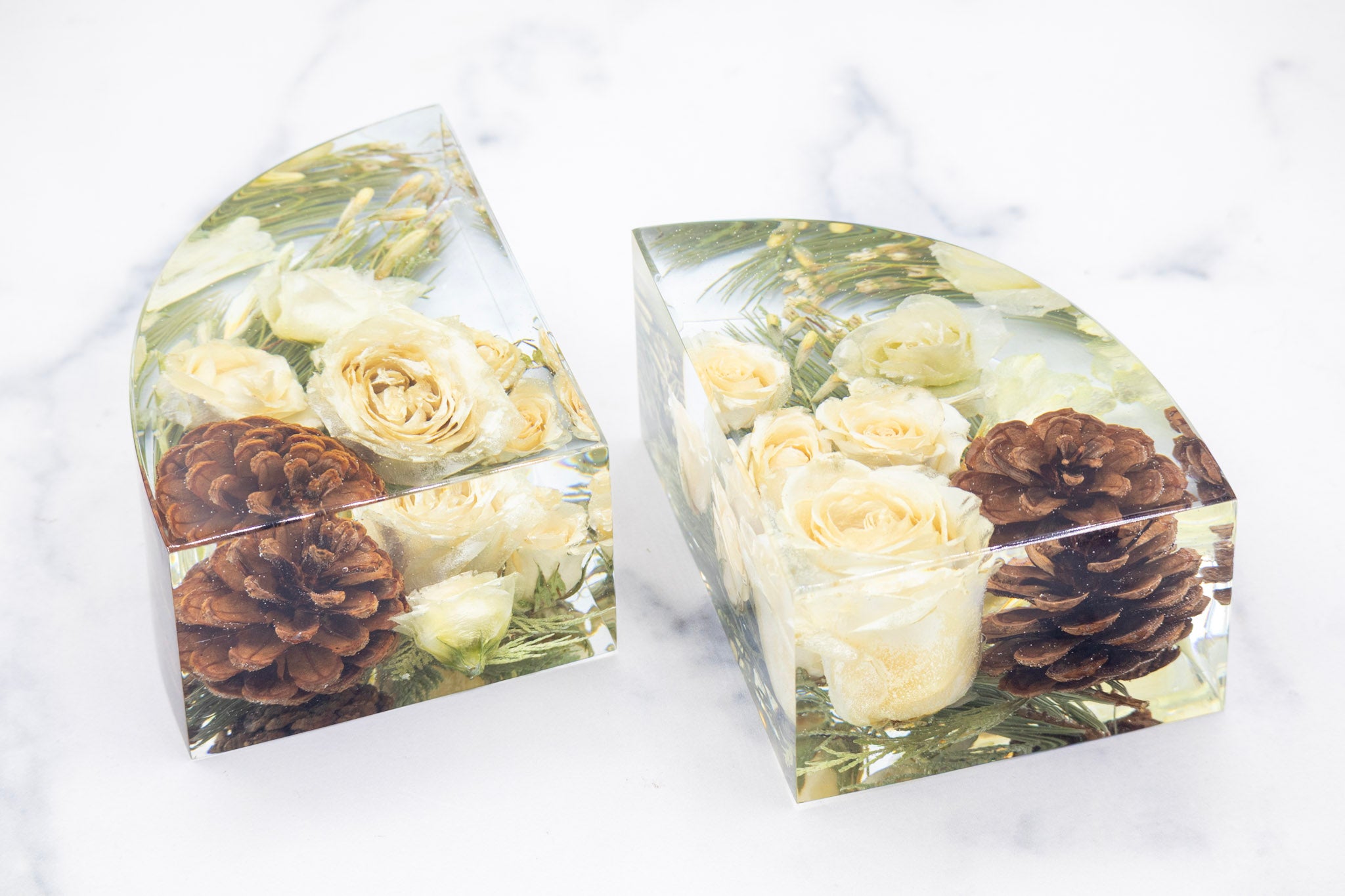 Save Wedding Bouquet Bookish Bride Gift Resin Bookend Set