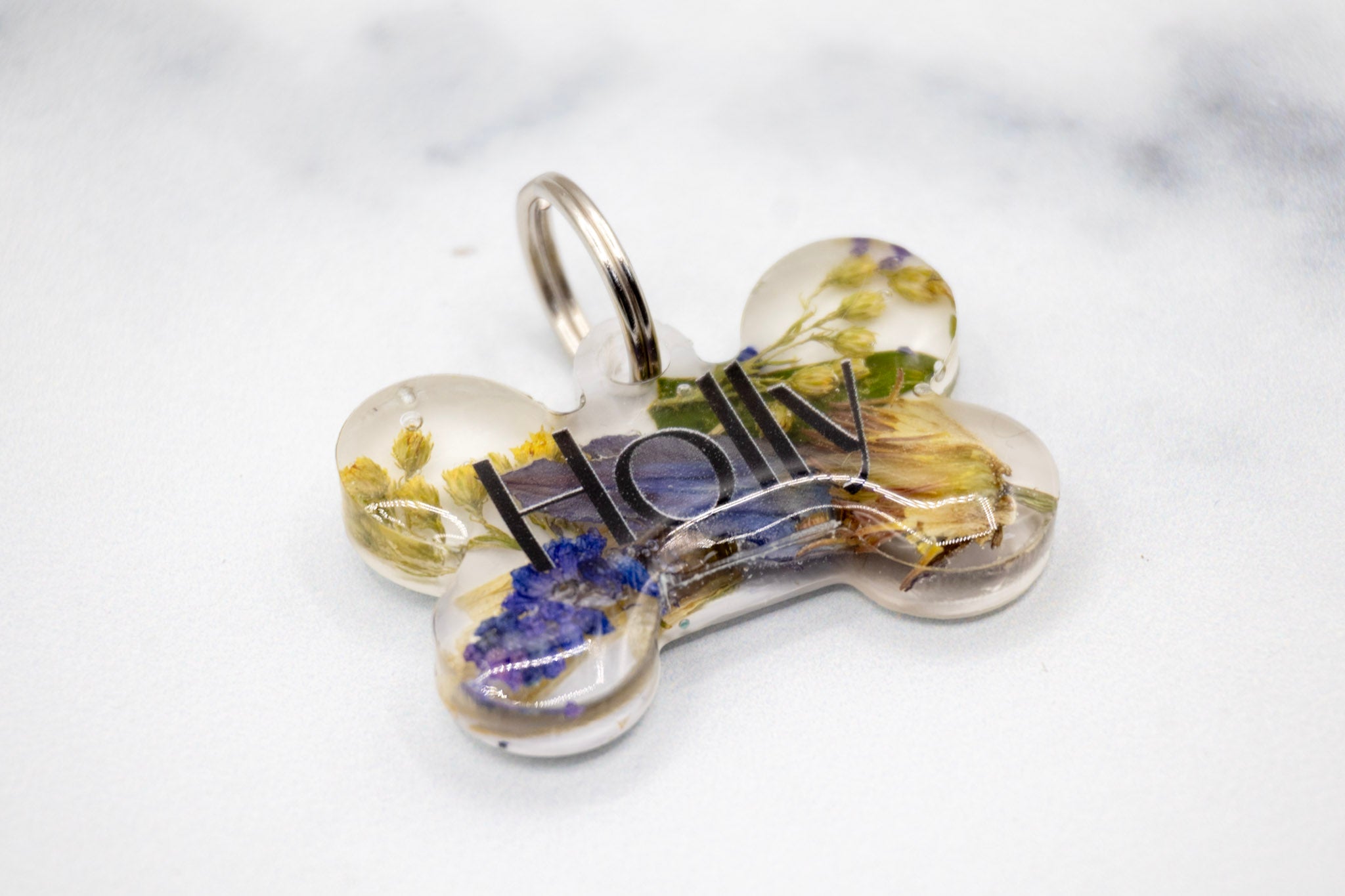 Pressed Flower Pet Tags