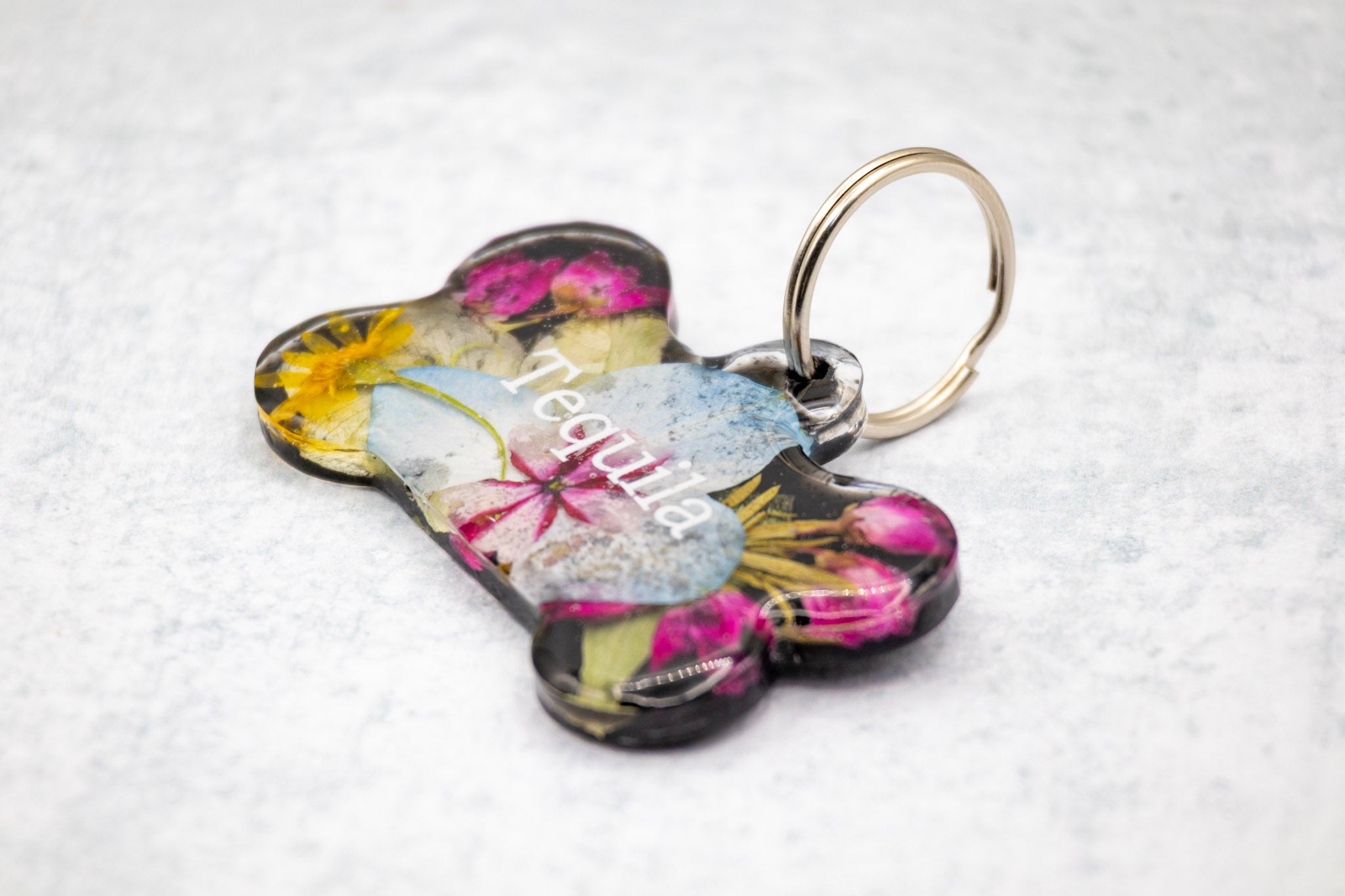 Pressed Flower Pet Tags
