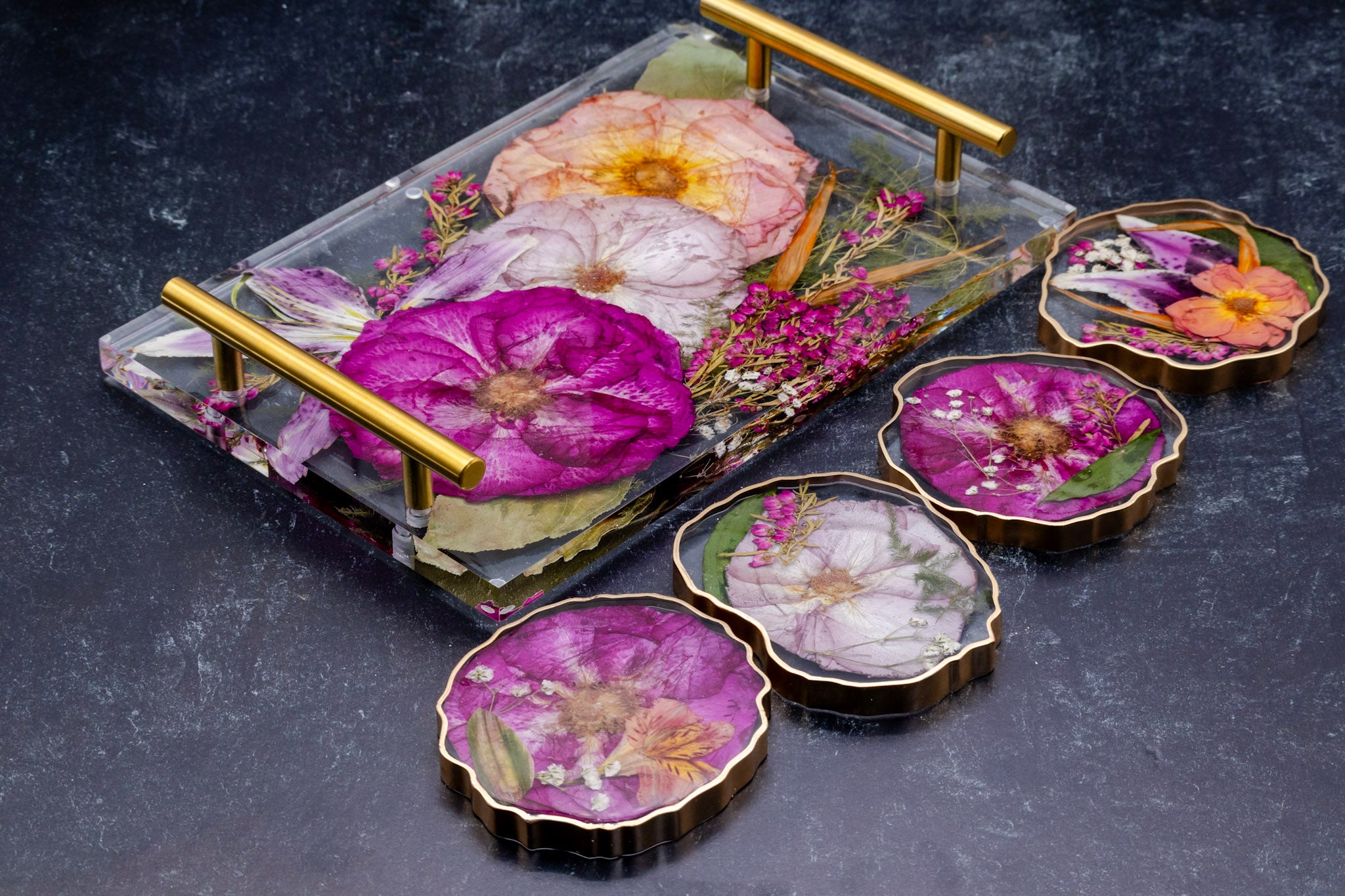 12x8 Tray & Geode Coaster Bundle
