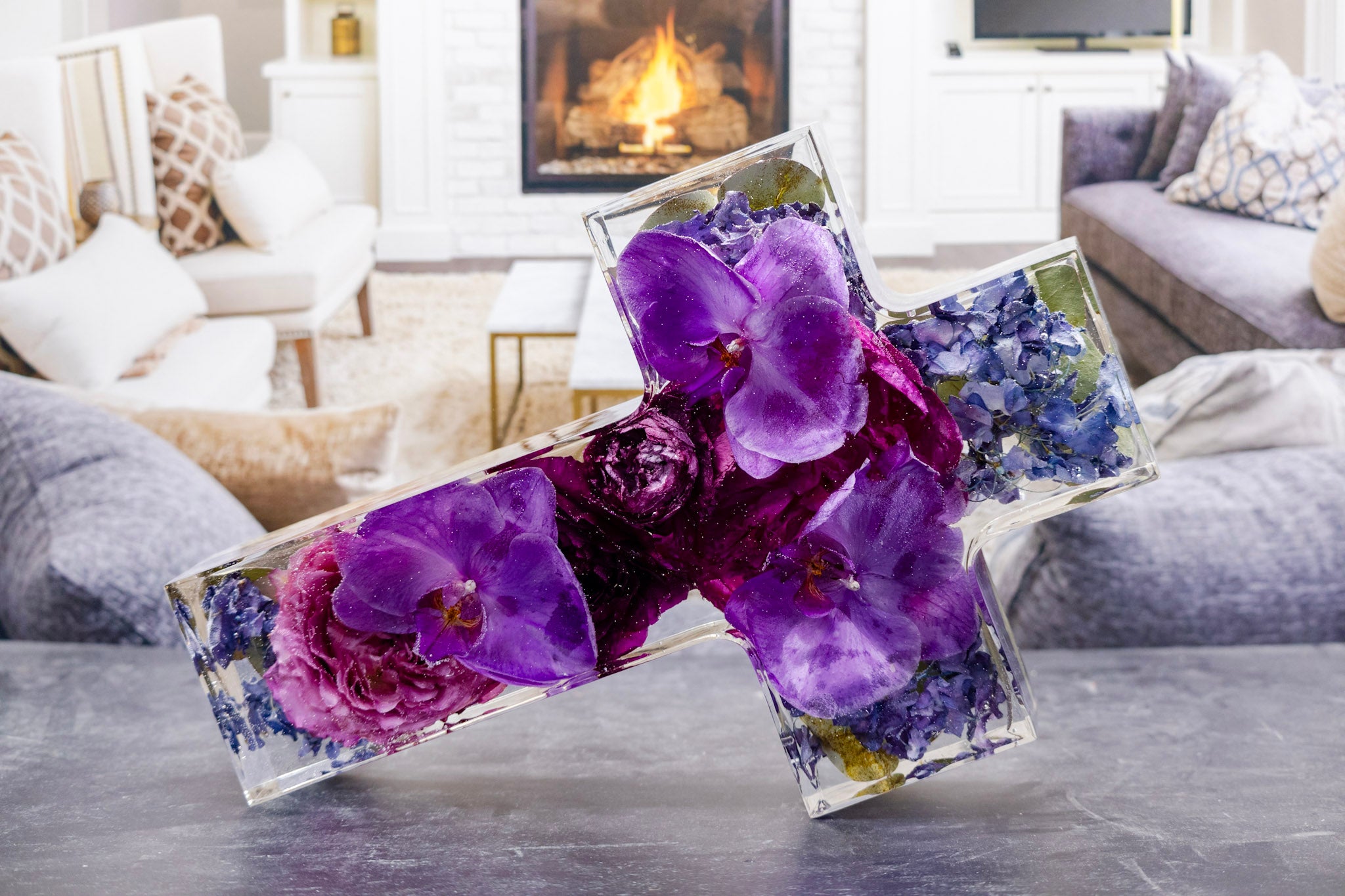 Funeral flower preservation dried flower cross