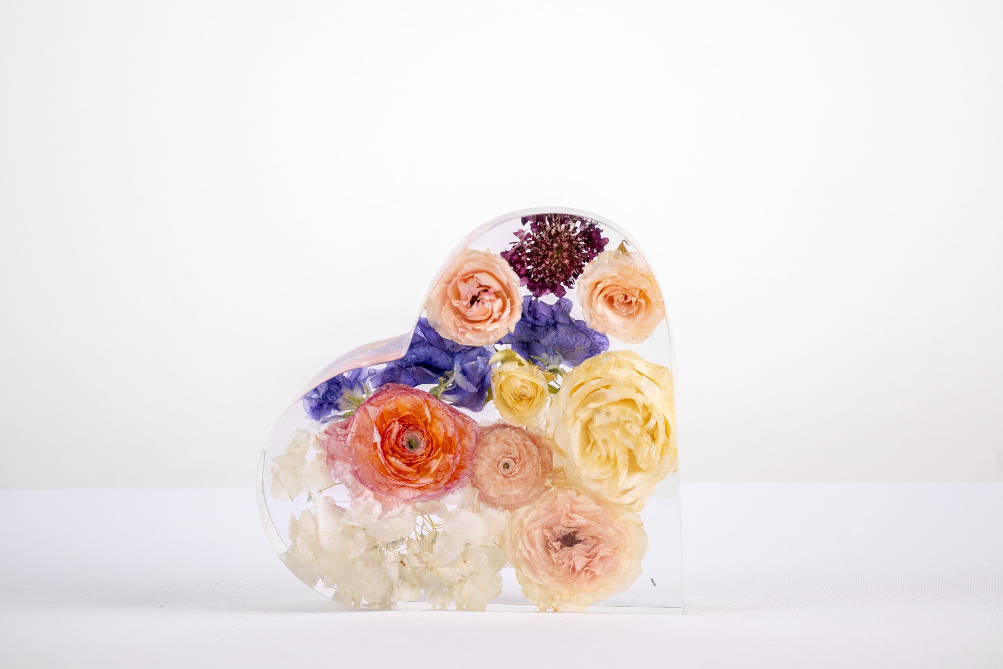 9" Preserved Flower Heart Bouquet Block