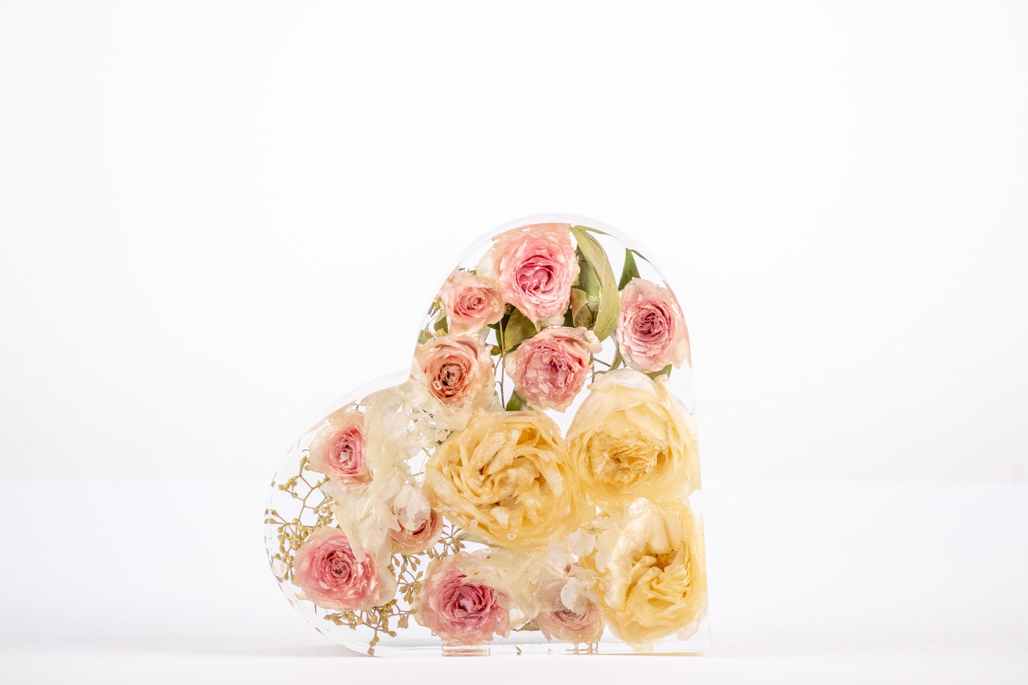 9" Preserved Flower Heart Bouquet Block