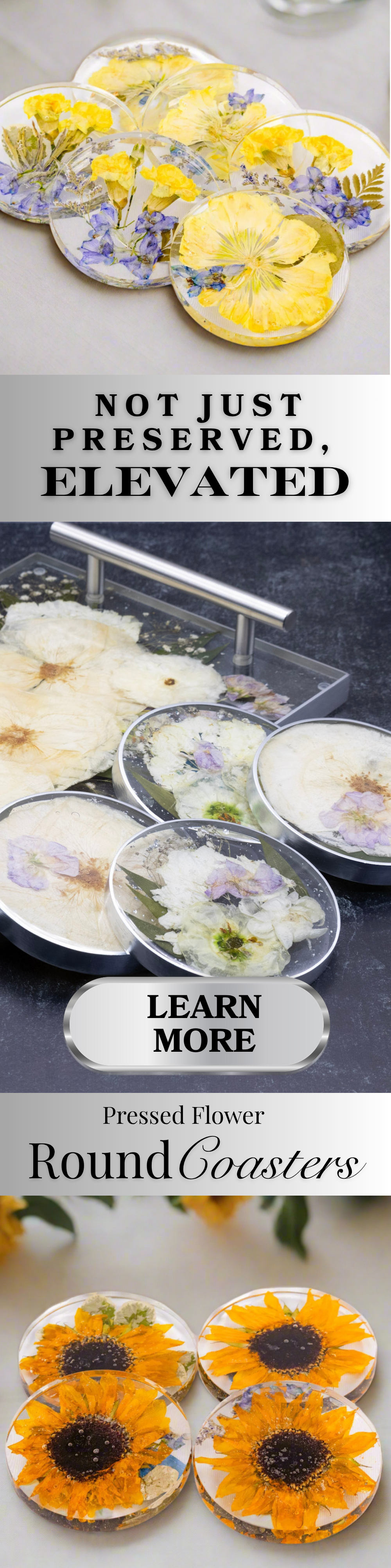 Wedding Bouquet Preservation Coaster Pressed Flower Coaster Flower Preservation Resin Coaster Wedding Gift Floral Preservation Bridal Gift