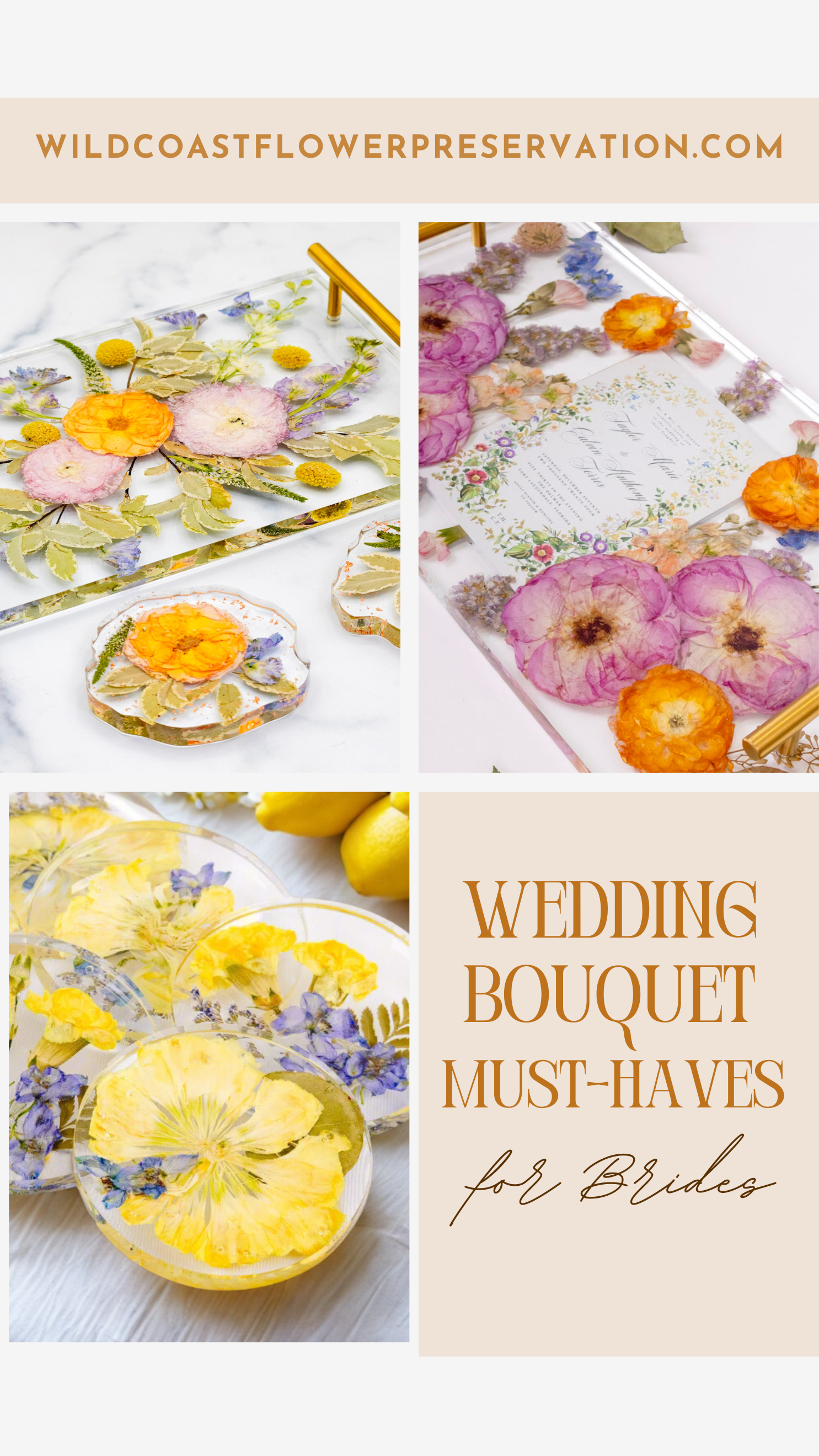 18x10 Pressed Flower Serving Tray