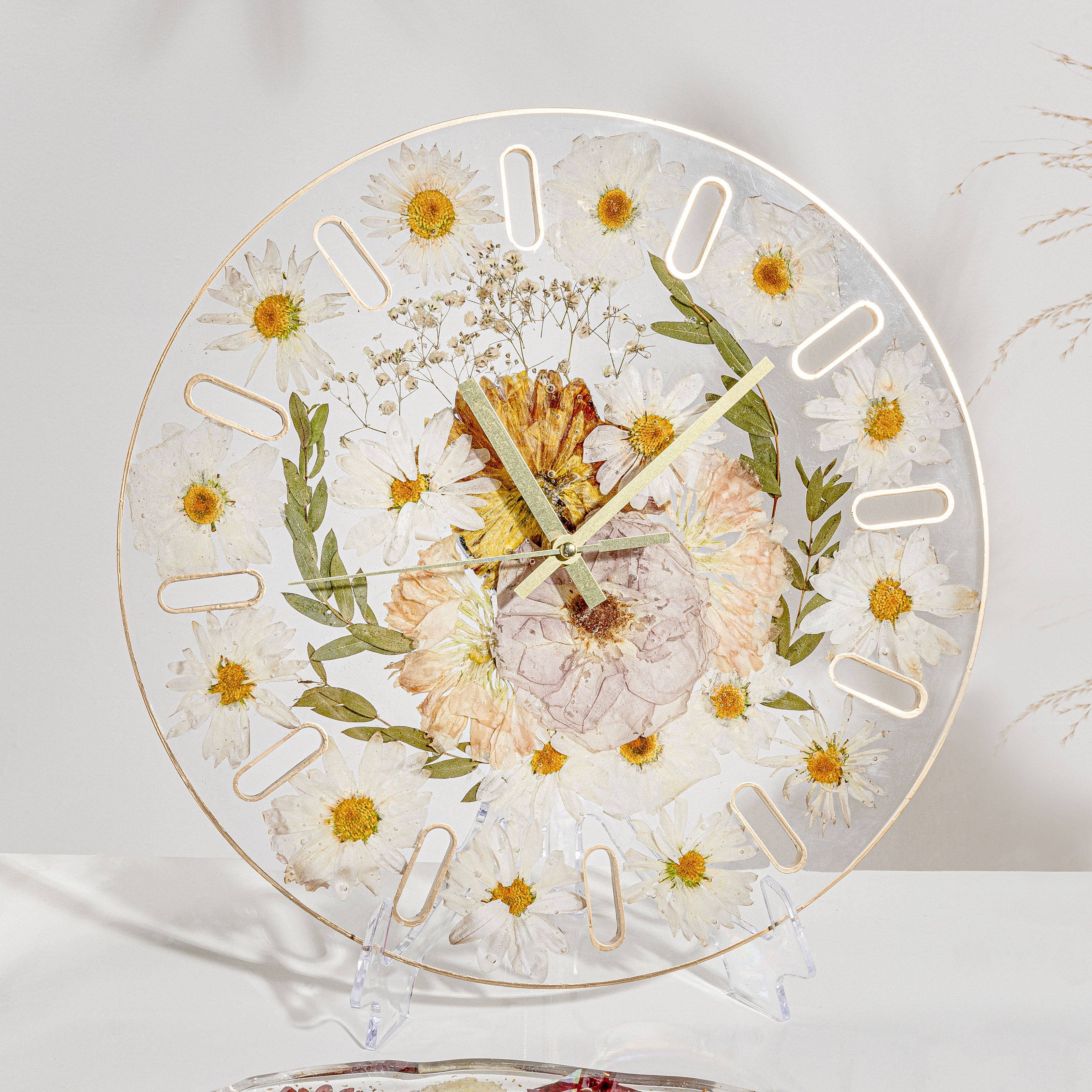 12" Pressed Flower Clock