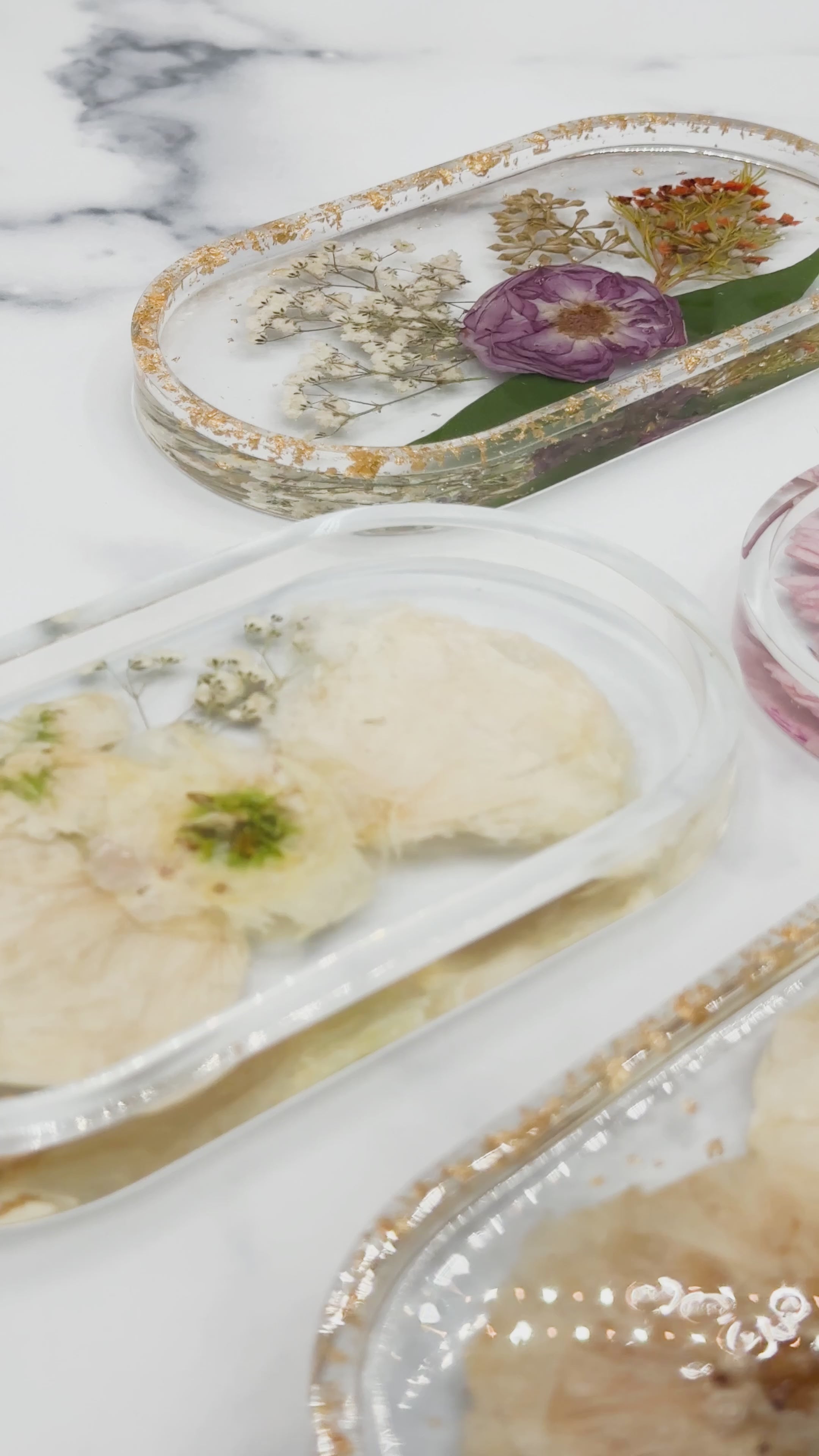Wedding Bouquet Preservation Resin Jewelry Holder Flower Preservation Jewelry Tray Pressed Flower Ring Holder Resin Flower Jewelry Ring Dish