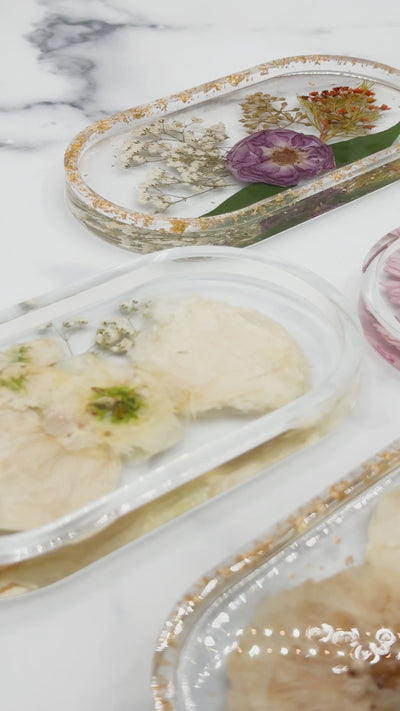 Wedding Bouquet Preservation Resin Jewelry Holder Flower Preservation Jewelry Tray Pressed Flower Ring Holder Resin Flower Jewelry Ring Dish