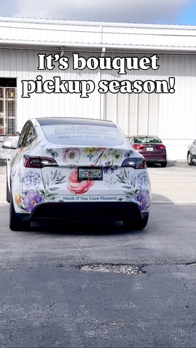 Wedding Bouquets of all shapes, sizes and seasons being picked up after the event and preserved by Wild Coast Flower Preservation in the Flower Car from the Florida Keys, Miami, Fort Lauderdale, Palm Beach and Beyond.