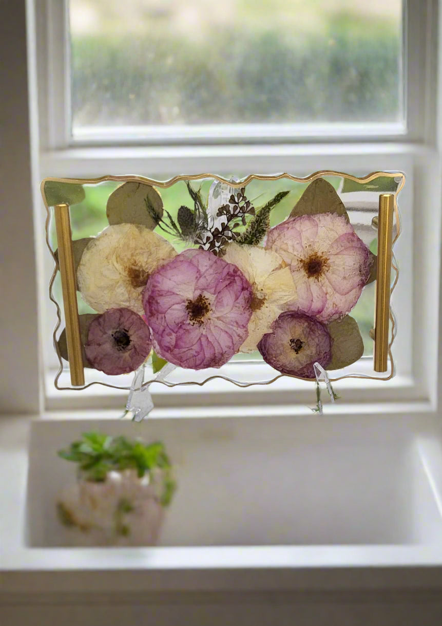 Wedding Preservation small geode tray in window gold